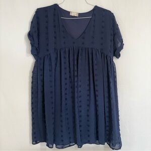 Altar’d State Women’s Navy V-Neck‎ Flowy Short Dress Size Medium